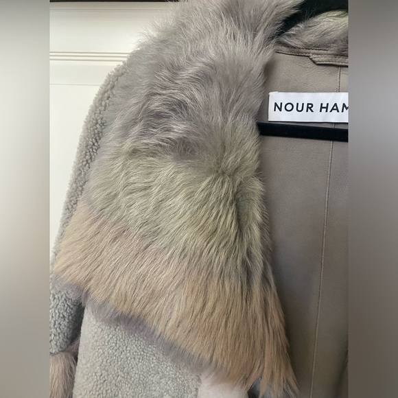 NOUR HAMMOUR OMBRÉ SHEARLING JACKET - Picture 5 of 10